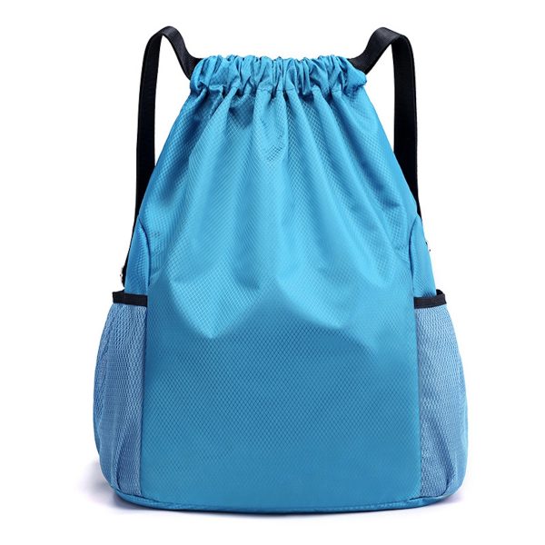 Sports Gym Bag Drawstring Backpack With Water Bottle Holder