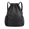 Sports Gym Bag Drawstring Backpack With Water Bottle Holder