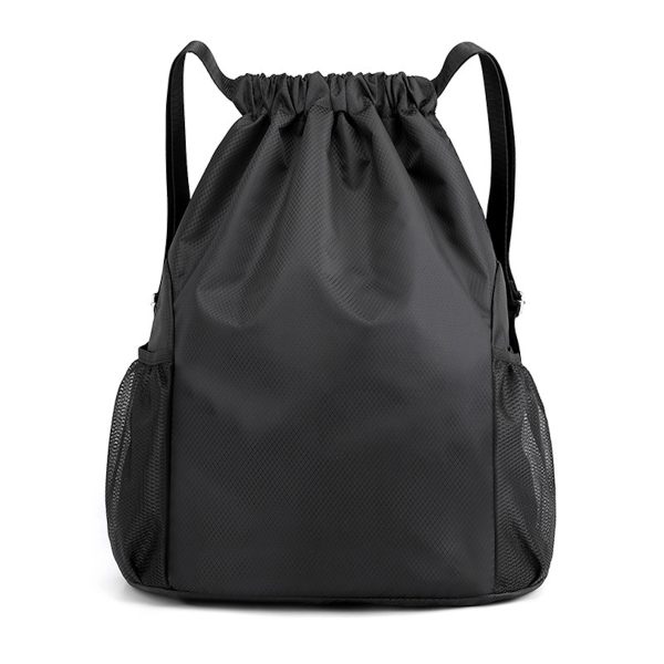 Sports Gym Bag Drawstring Backpack With Water Bottle Holder