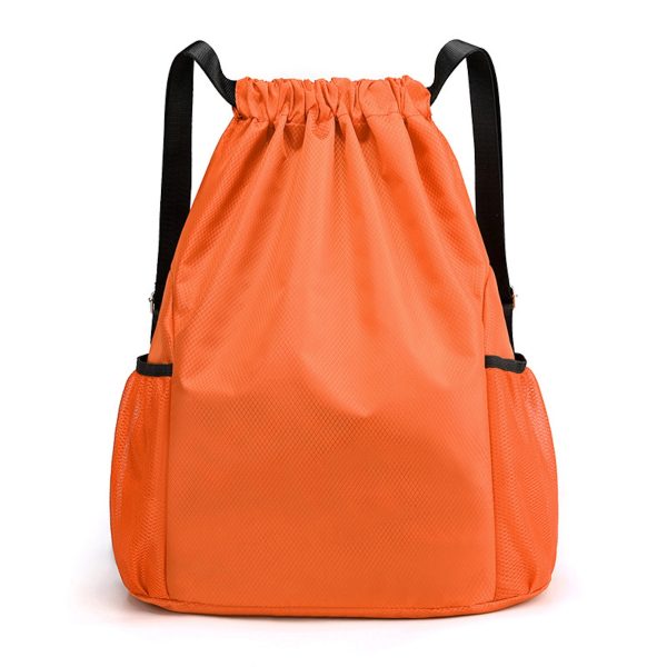 Sports Gym Bag Drawstring Backpack With Water Bottle Holder