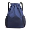 Sports Gym Bag Drawstring Backpack With Water Bottle Holder
