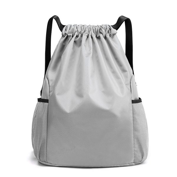 Sports Gym Bag Drawstring Backpack With Water Bottle Holder