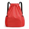 Sports Gym Bag Drawstring Backpack With Water Bottle Holder