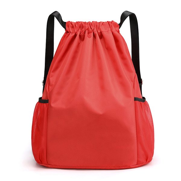 Sports Gym Bag Drawstring Backpack With Water Bottle Holder