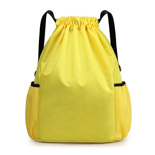 Sports Gym Bag Drawstring Backpack With Water Bottle Holder