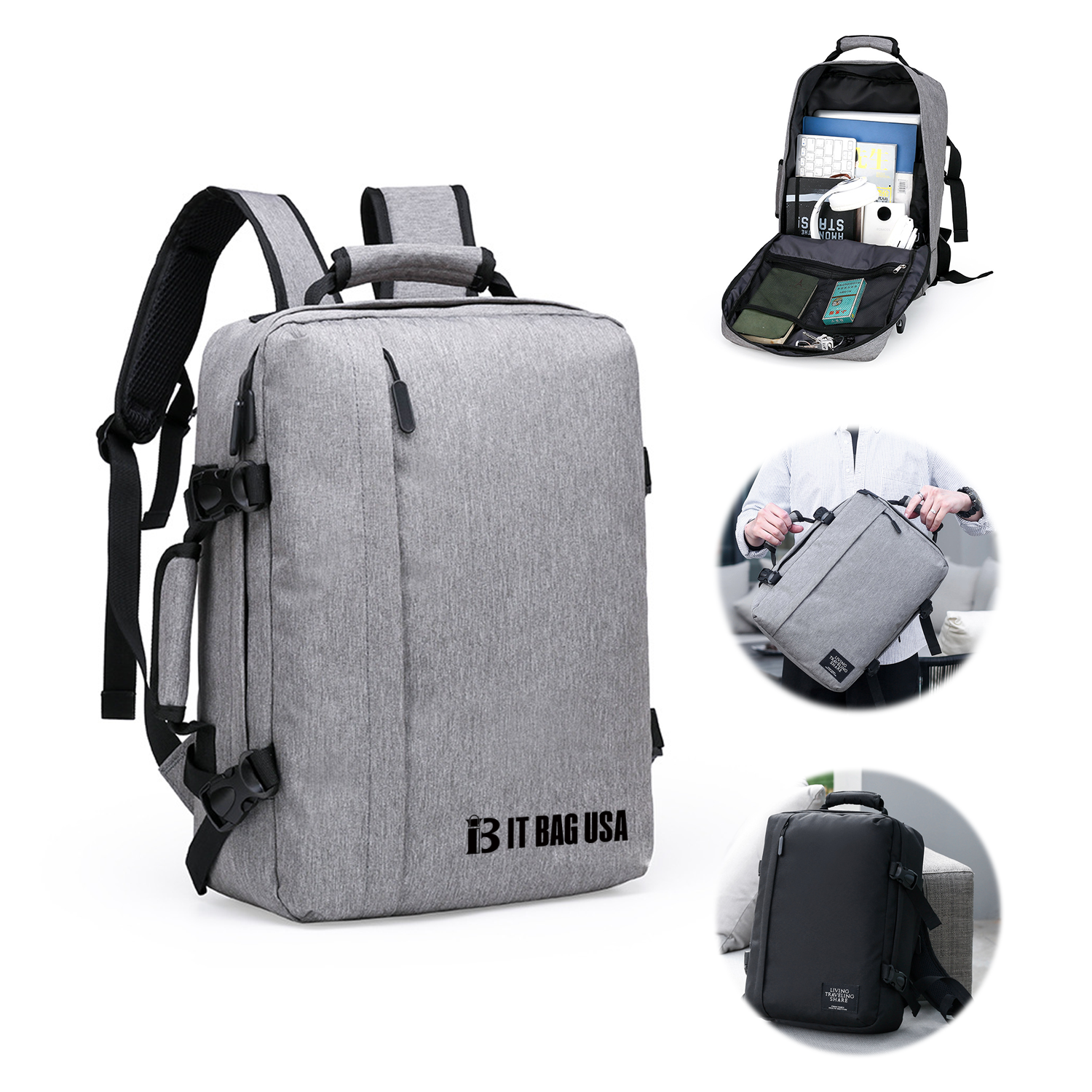 Large Capacity Convertible Multi-Functional Laptop Backpack