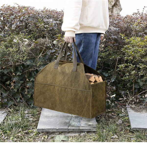 Portable Wood Firewood Canvas Bag