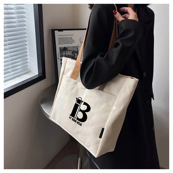 Cotton Canvas Shopping Tote Bag