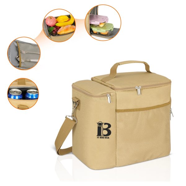 Lunch Bag Bento Cooler With Adjustable Strap And Zip Closure