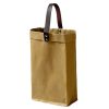 Kraft Paper Wine Gift Bag With Leather Handle For Holidays