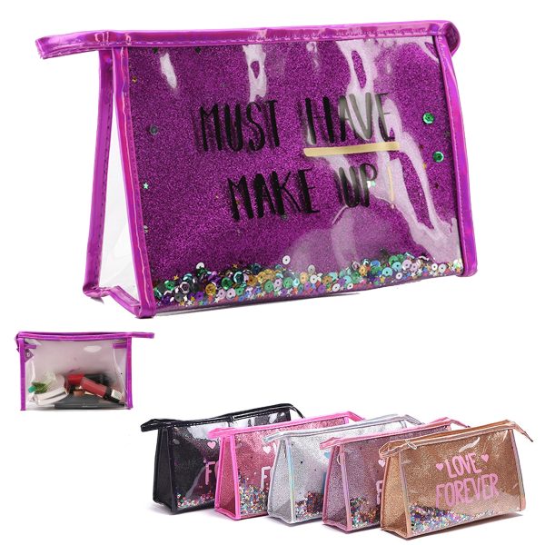 Fashion Creative Sequin Glitter Toiletry Pouch Cosmetic Bag