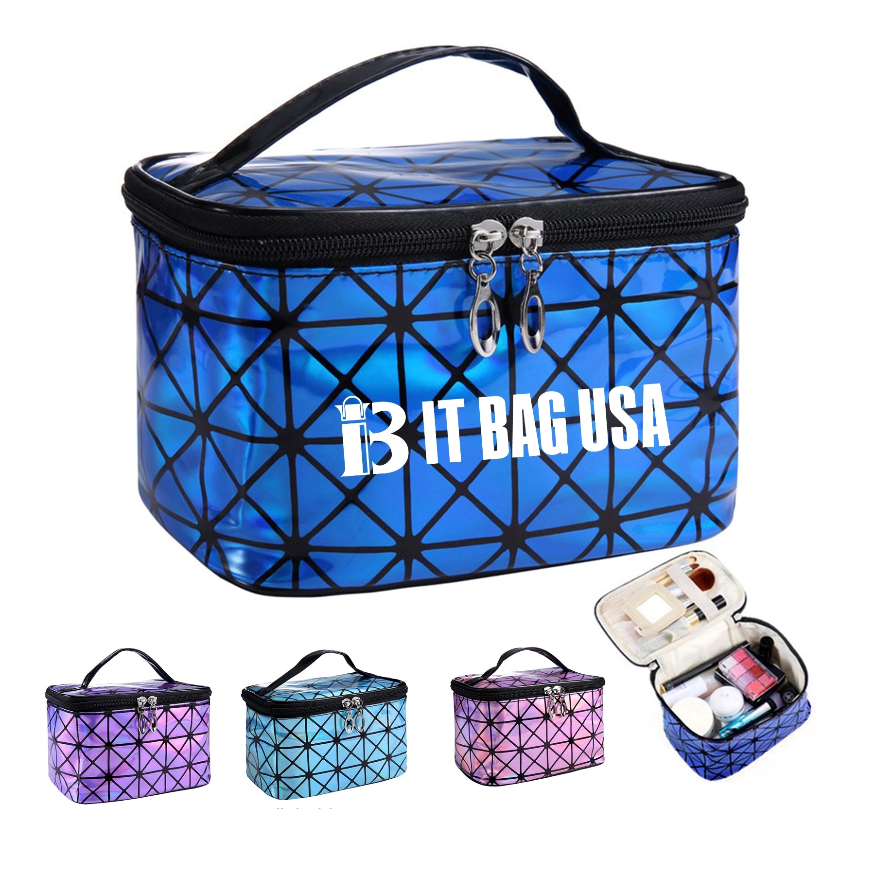 Travel Cosmetic Bag Essentials With Mirror