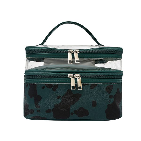 Cows Double Layer Travel Storage Cosmetic Cases