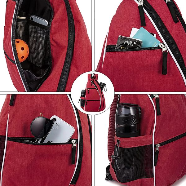 Pickleball Tennis Bag Reversible Crossbody Backpack