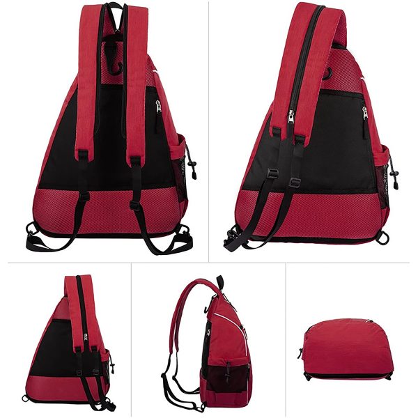 Pickleball Tennis Bag Reversible Crossbody Backpack