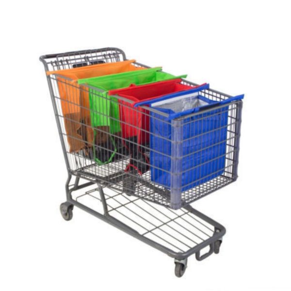 Trolley Bags-4 Pack Reusable Grocery Shopping Tote 4-Bag