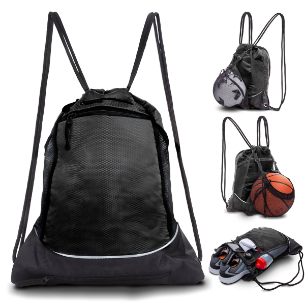 Drawstring Bag With Mesh Net