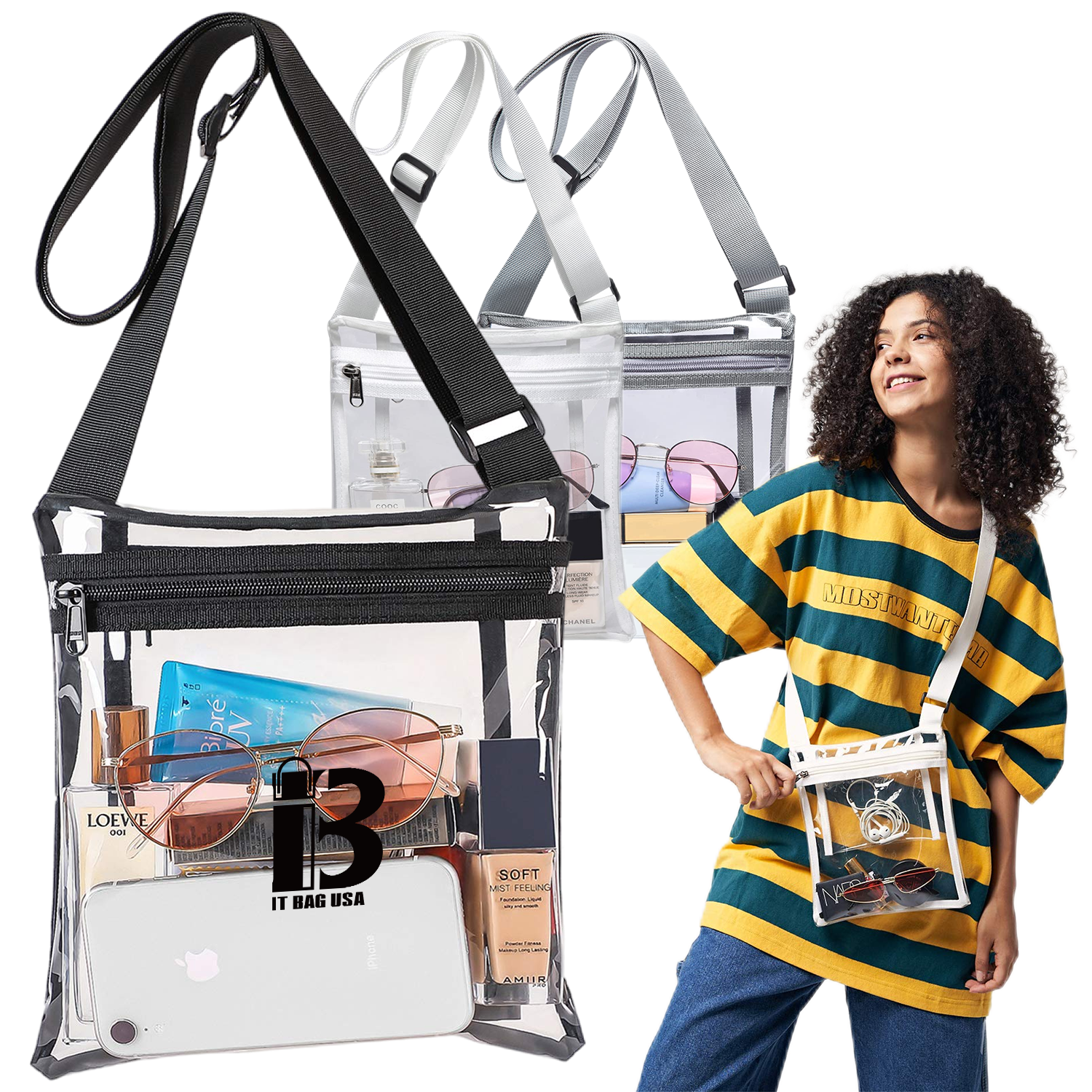 PVC Stadium Approved Clear Concert Purse Crossbody bags