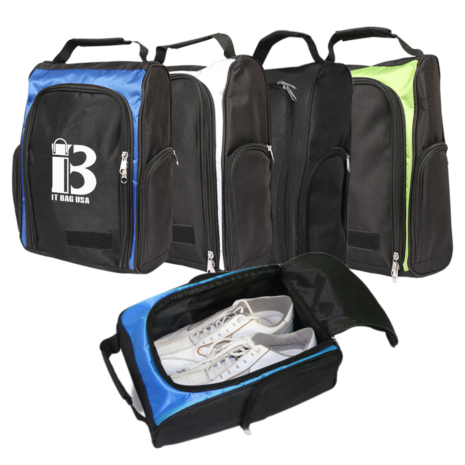 Zippered Golf Shoe Bag With Outside Pockets