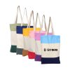 Tri-Color Canvas Shopping Tote Bags