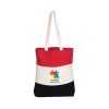 Tri-Color Canvas Shopping Tote Bags