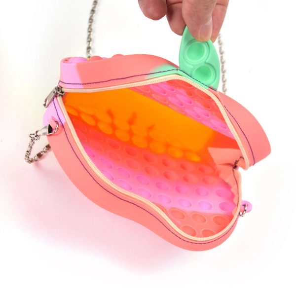 Apple Shape Silicone Fidget Popper  Pop Purse Bag