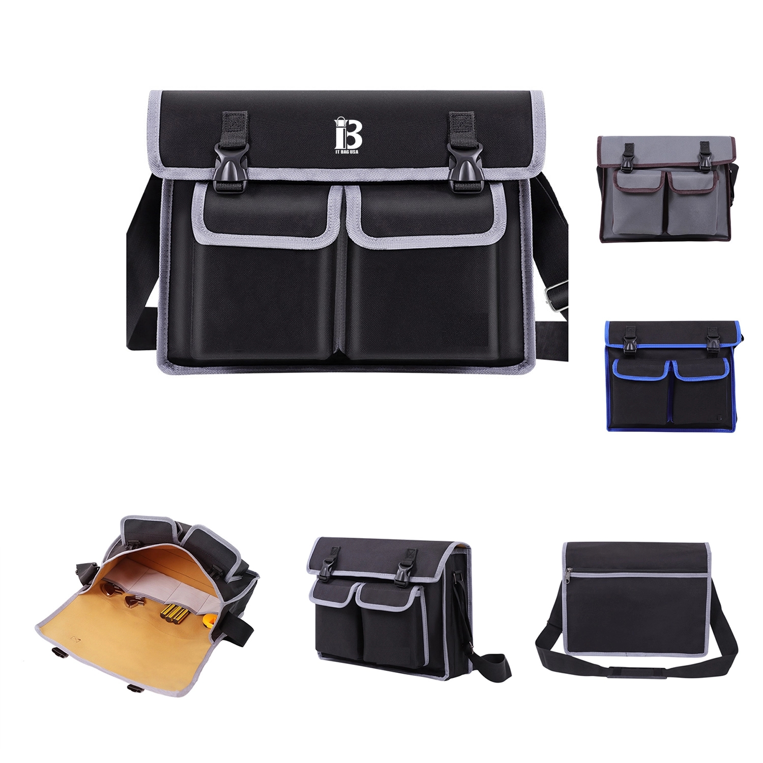 14-inch Wide Mouth Tool Bag with Water Proof Molded Base