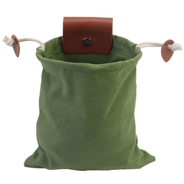 Mushroom Foraging Bag Waxed Canvas Collapsible Camping Pouch