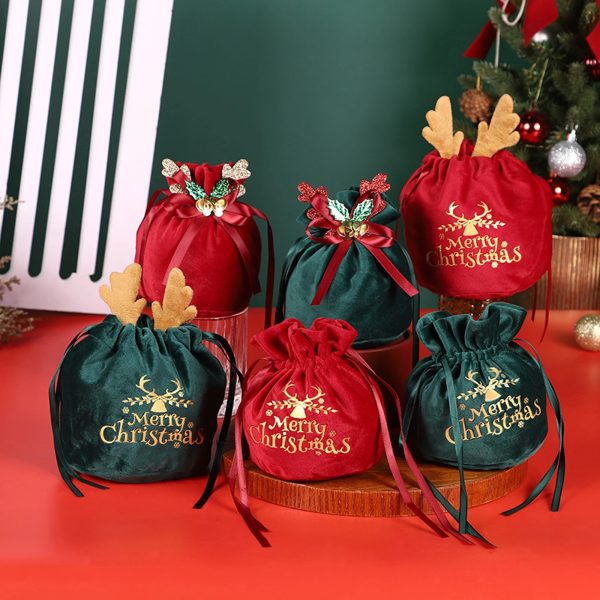 Christmas Eve Apple Velvet Bag