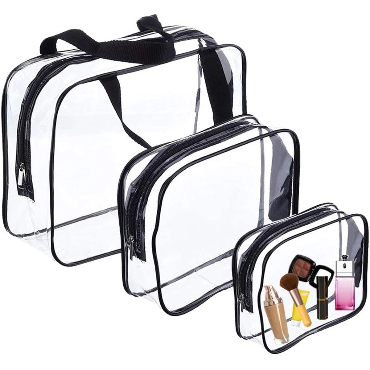 3 pcs PVC Makeup Bag