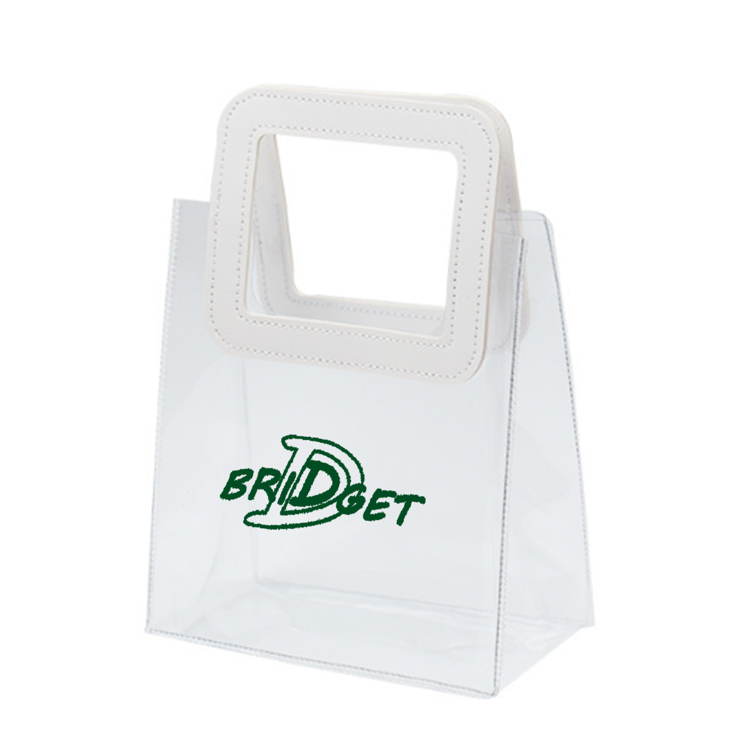 PVC Transparent Tote Bag With Leather Handle