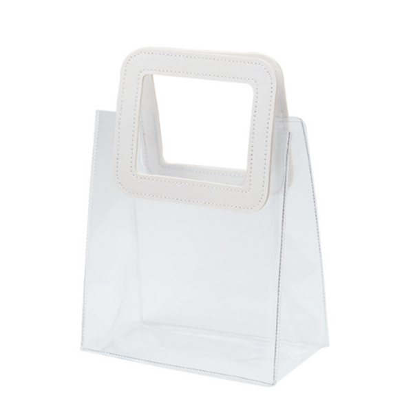 PVC Transparent Tote Bag With Leather Handle