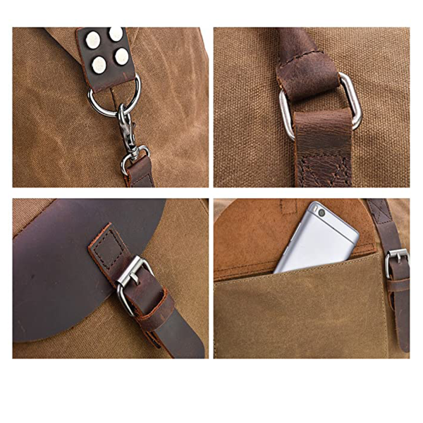 Canvas Genuine Leather Weekend Bag