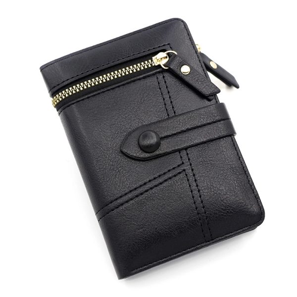Women's PU Leather Short Zipper Purse