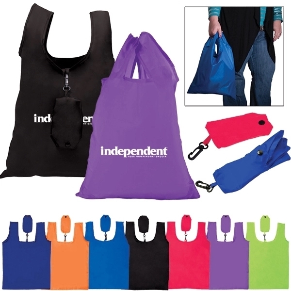 Large Resuable Polyester Folding Grocery Tote Bag