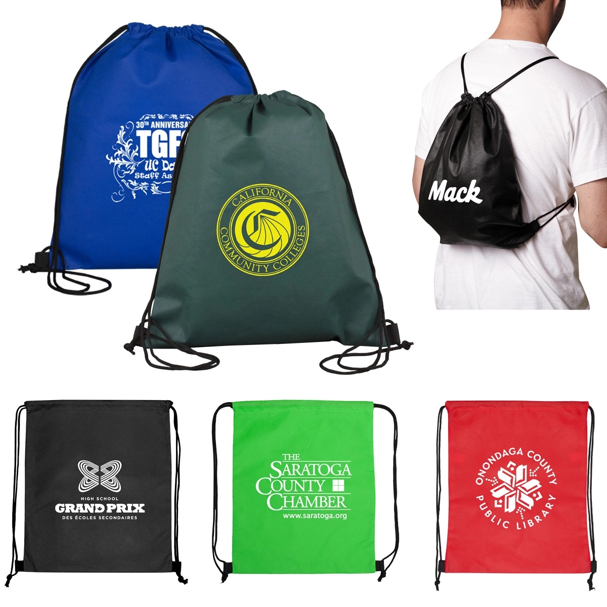 Drawstring Backpack Bag Sport Gym Sackpack