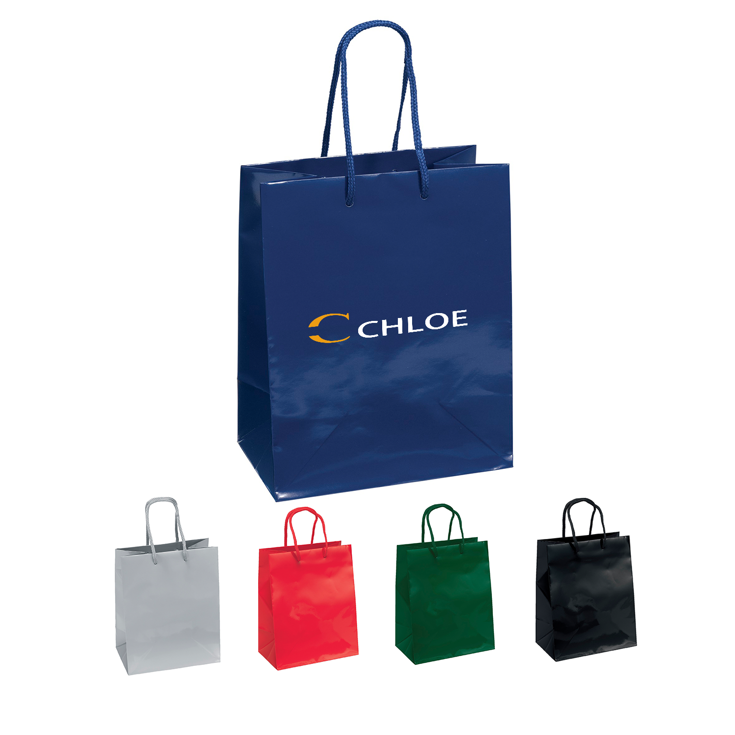 Glossy paper shopping bags