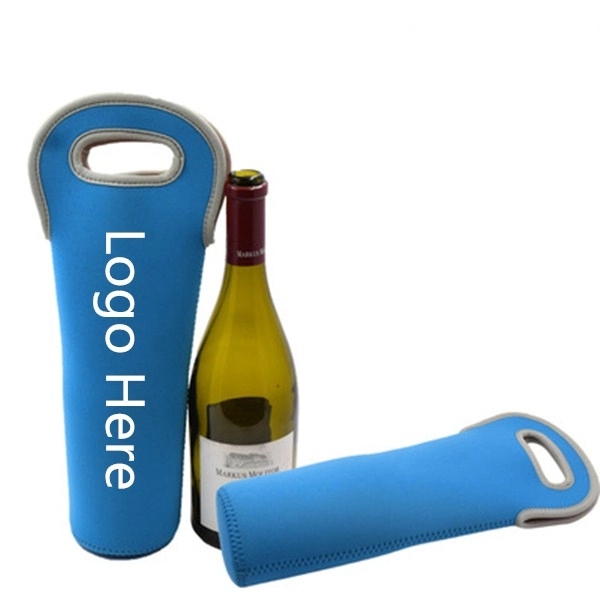 Insulated Neoprene Single Bottle Wine Tote Carrier Bags
