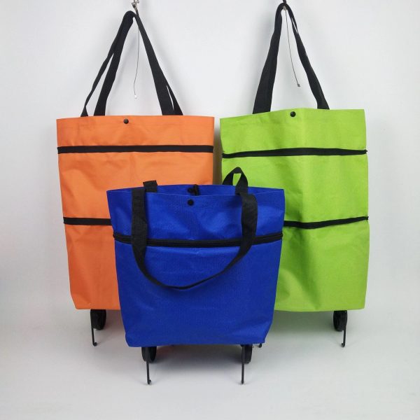 Folding Shopping Bag Collapsible Trolley with Wheels