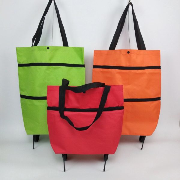 Folding Shopping Bag Collapsible Trolley with Wheels