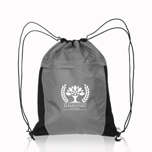 Drawstring Cinch Bag Backpack With Mesh Pocket