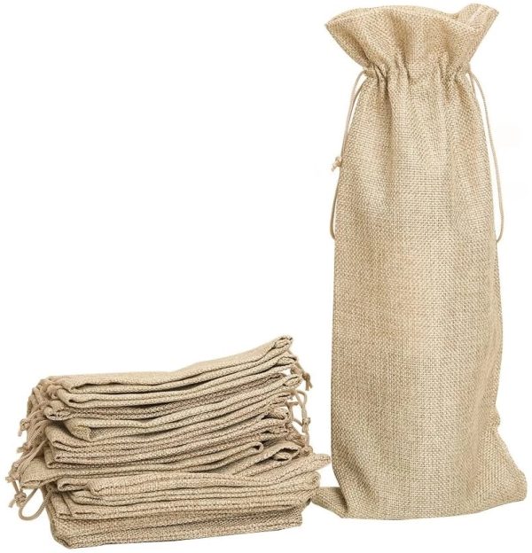 Canvas Wine Bottle Gift Bag (with drawstring)