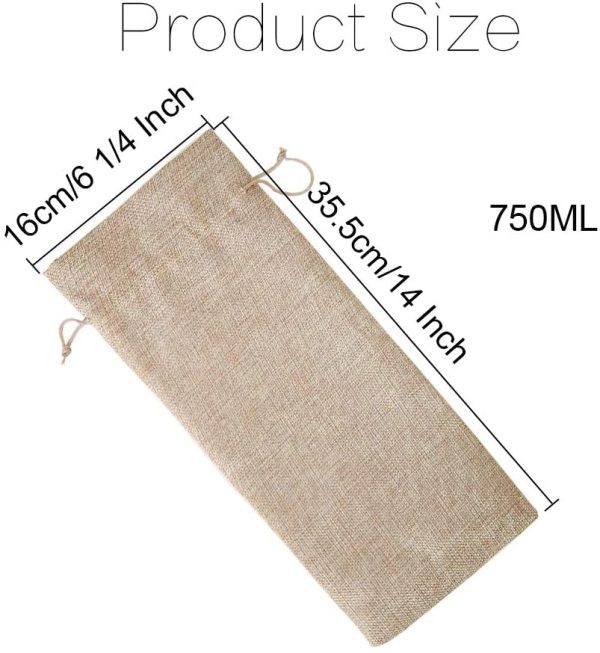 Canvas Wine Bottle Gift Bag (with drawstring)
