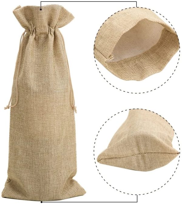 Canvas Wine Bottle Gift Bag (with drawstring)
