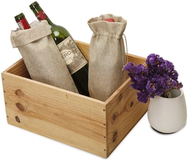 Canvas Wine Bottle Gift Bag (with drawstring)
