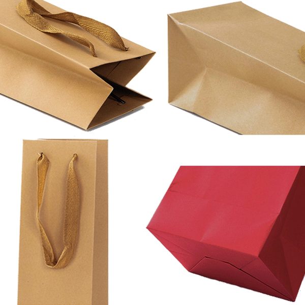 Kraft Paper Wine Tote Gift Bag