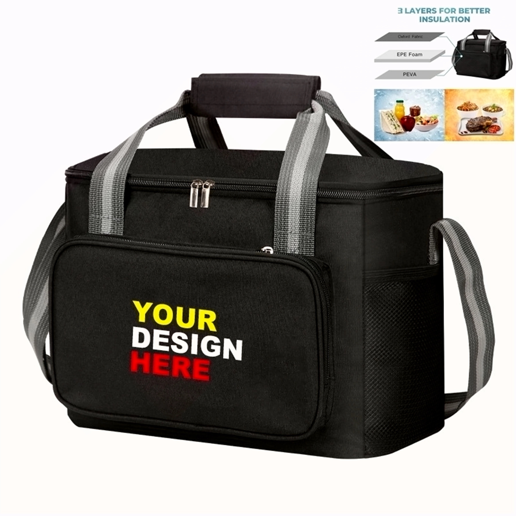3 Layers Insulated Large 15L Lunch Bag