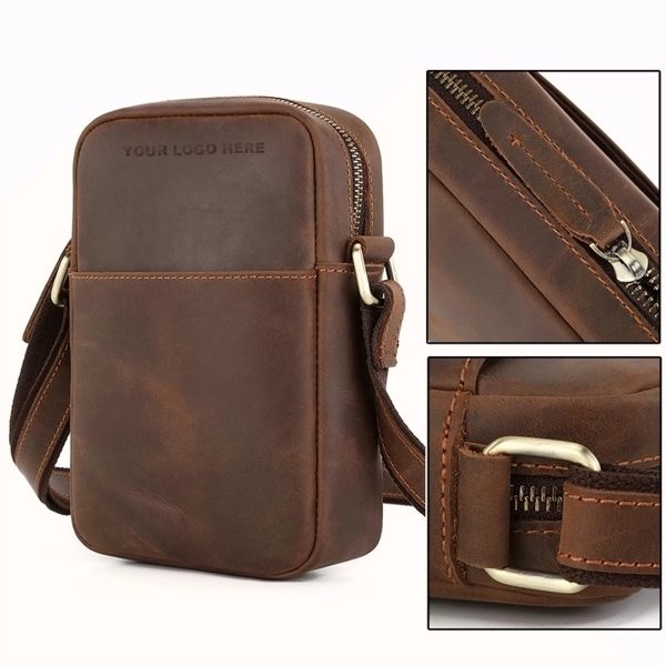 Men'S Genuine Leather Crossbody Bag
