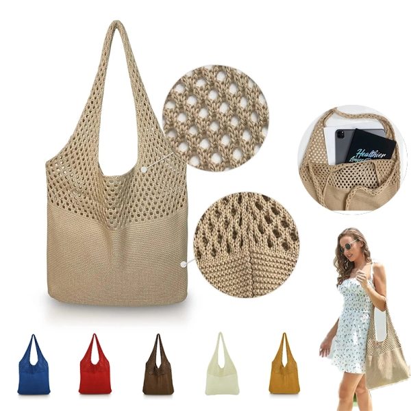 Portable Reusable Knitted Grocery Tote Bags