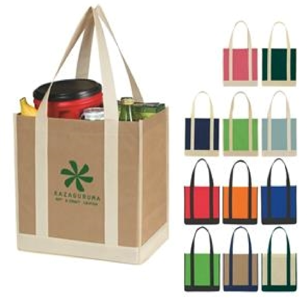 Non-Woven Two-Tone Shopper Tote Bag